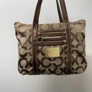 Y2K Coach Poppy Jacquard Tote